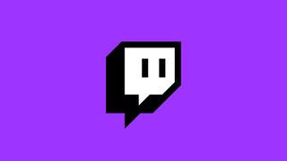 Logo of Twitch with purple background.